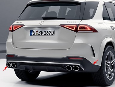 Original Mercedes-Benz GLE 53 AMG W167 (2019+) Rear Diffuser