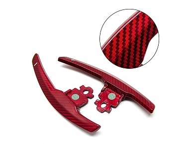 Red Carbon Fiber M Performance Paddles for BMW F-Series Steering Wheel