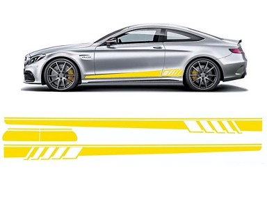 Side Stickers C63 AMG W205 (2015-2020) Matte Yellow