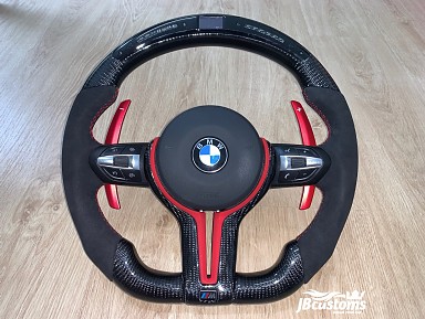BMW F-Series Carbon Fiber Glossy Steering Wheel / LED Display (2010-2019)