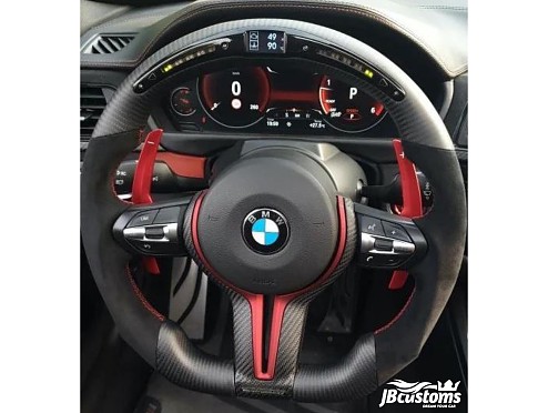 BMW F-Series Matte Carbon Fiber Steering Wheel / LED Screen (2010-2019)