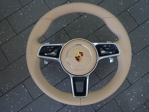 Porsche Beige Leather Steering Wheel (2011-2020)