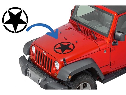 Black Star Jeep Wrangler Sticker