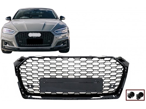 Glossy Black Front Grill Audi RS5 Coupe F5 (2017-2019)