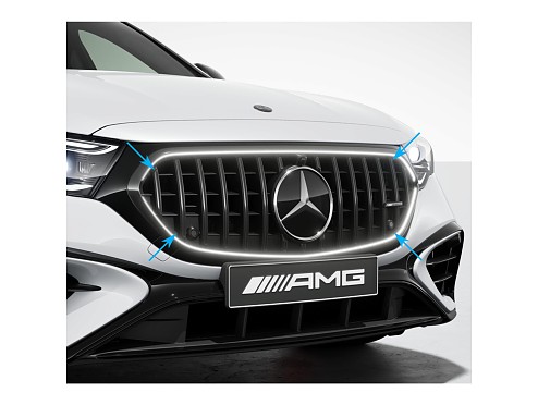 Parrilla Delantera Panamericana Negro Brillo Retroiluminada Original Mercedes-AMG E53 Sedán W214 (2023+)