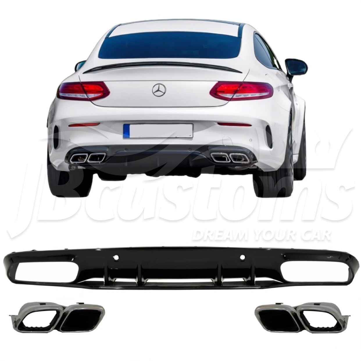 Rear Diffuser Mercedes-Benz C63s AMG Coupe C205 Facelift (2019-2020)