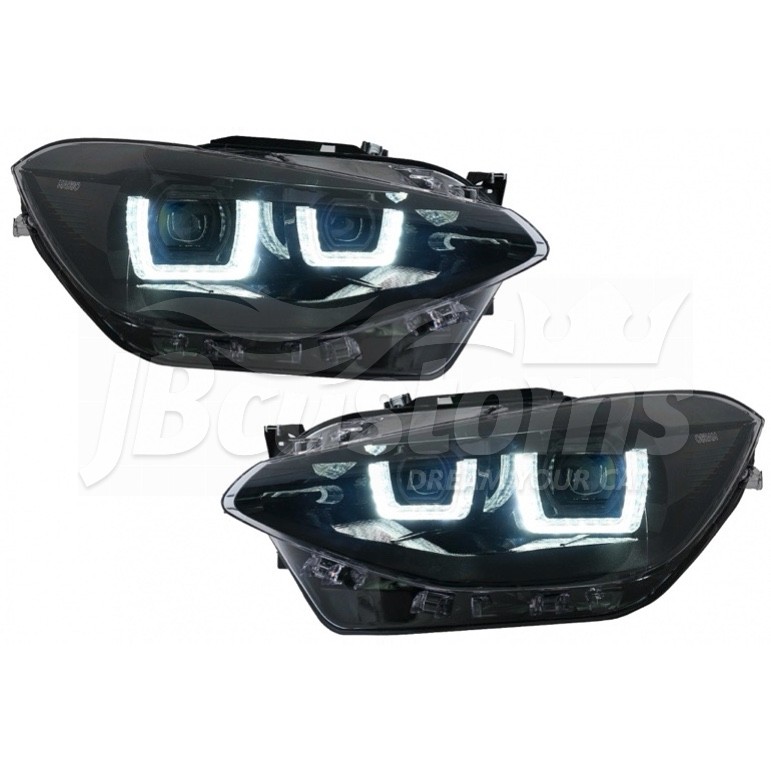 Sølv Indbildsk lige ud JBCustoms - Osram LEDriving Full LED Headlights suitable for BMW 1 Series  F20 F21 (2011-08.2014) Dynamic Sequential Turning Lights Black