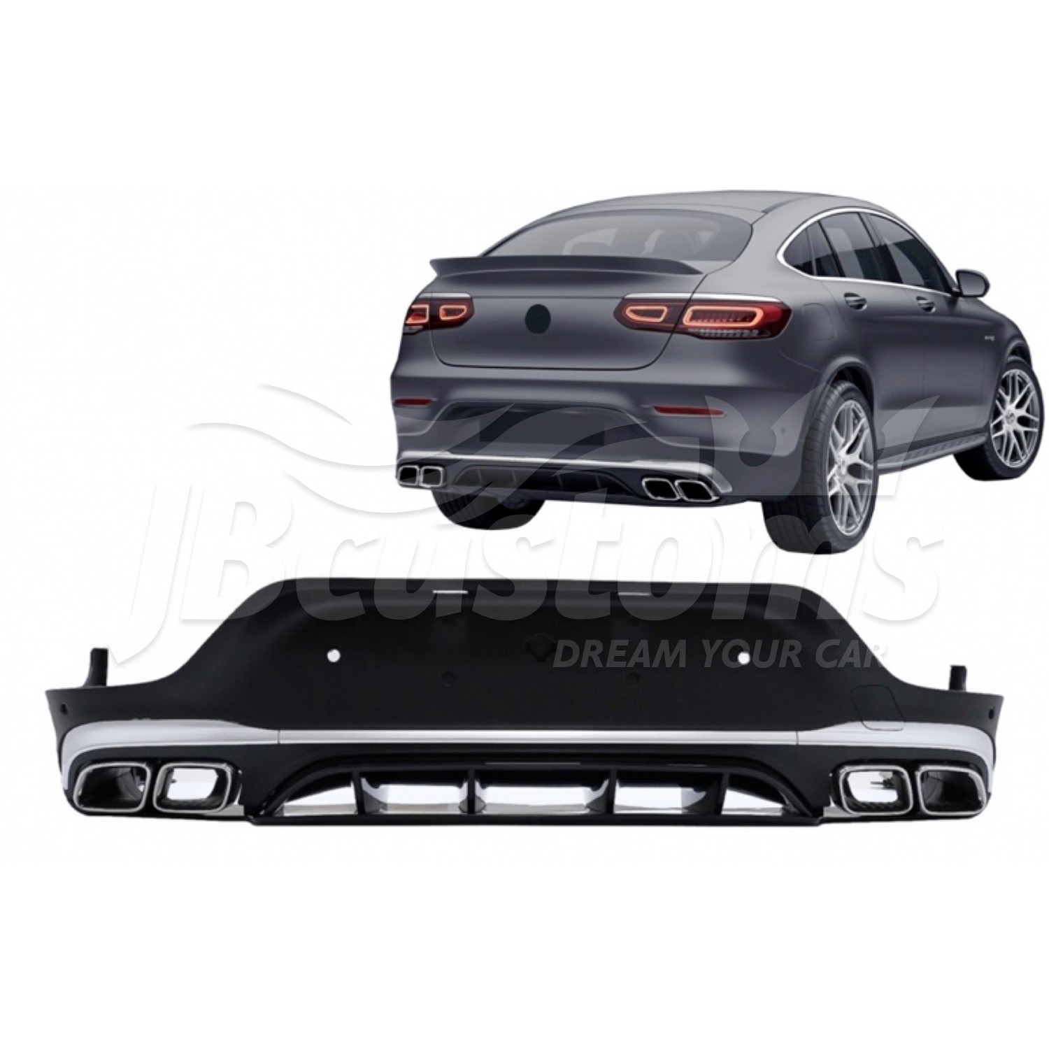 Jbcustoms Rear Diffuser Mercedes Benz Glc 63s Amg Coupe C253 Facelift 19 21