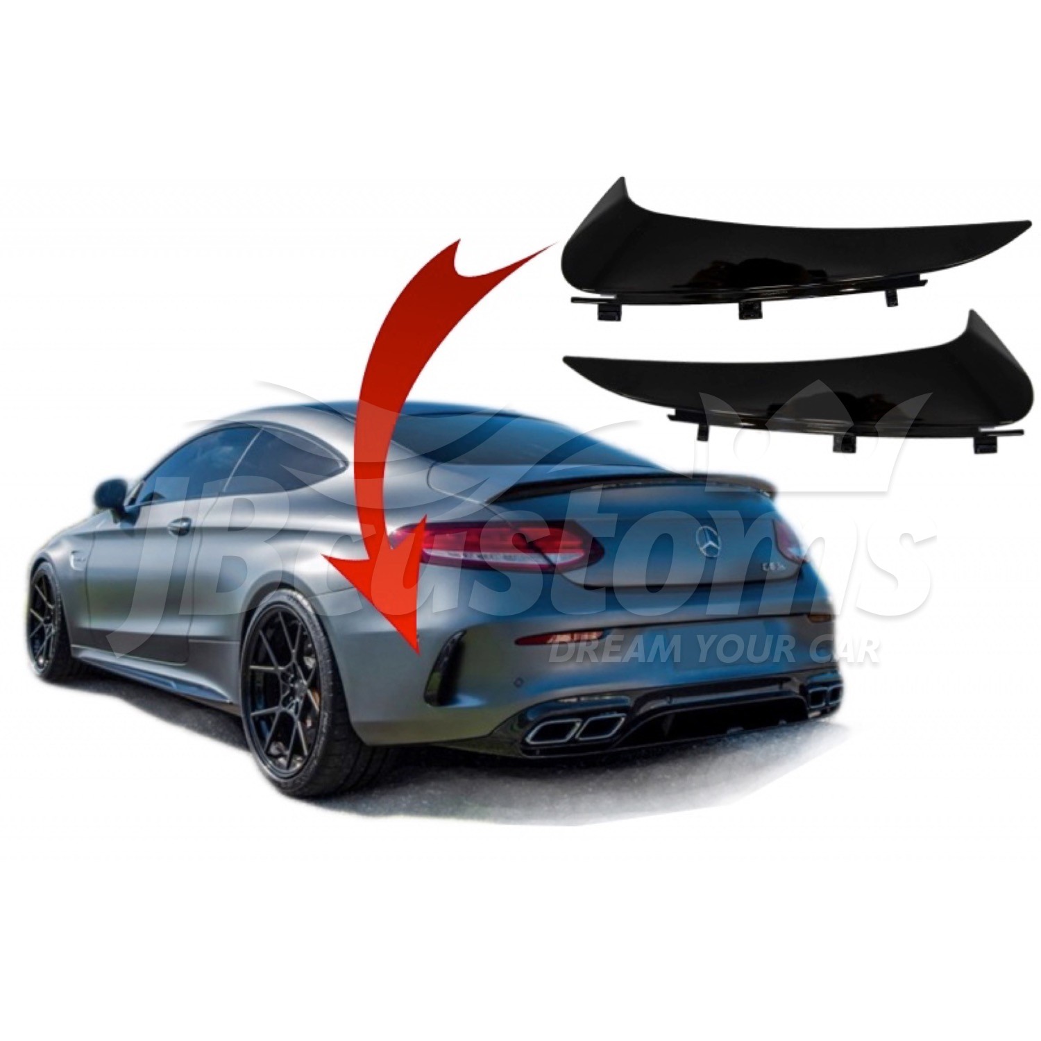 Rear Aero Flaps Mercedes-Benz C-Class Coupé C205 / Cabrio A205 (2015-2020)
