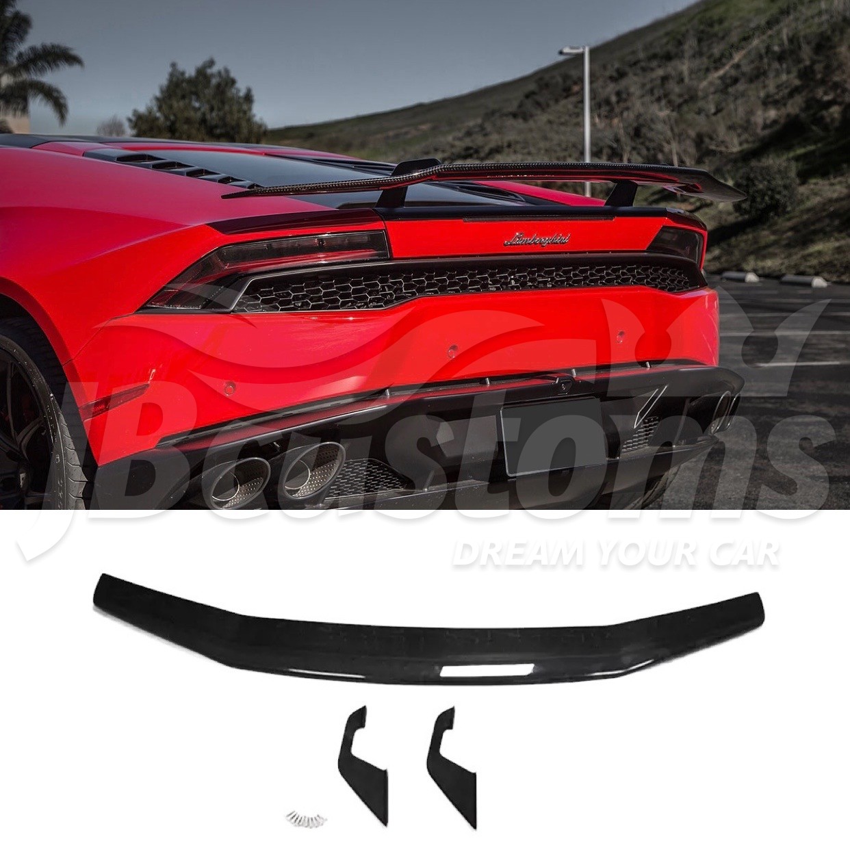 JBCustoms - Carbon Fiber Trunk Spoiler Lamborghini Huracán