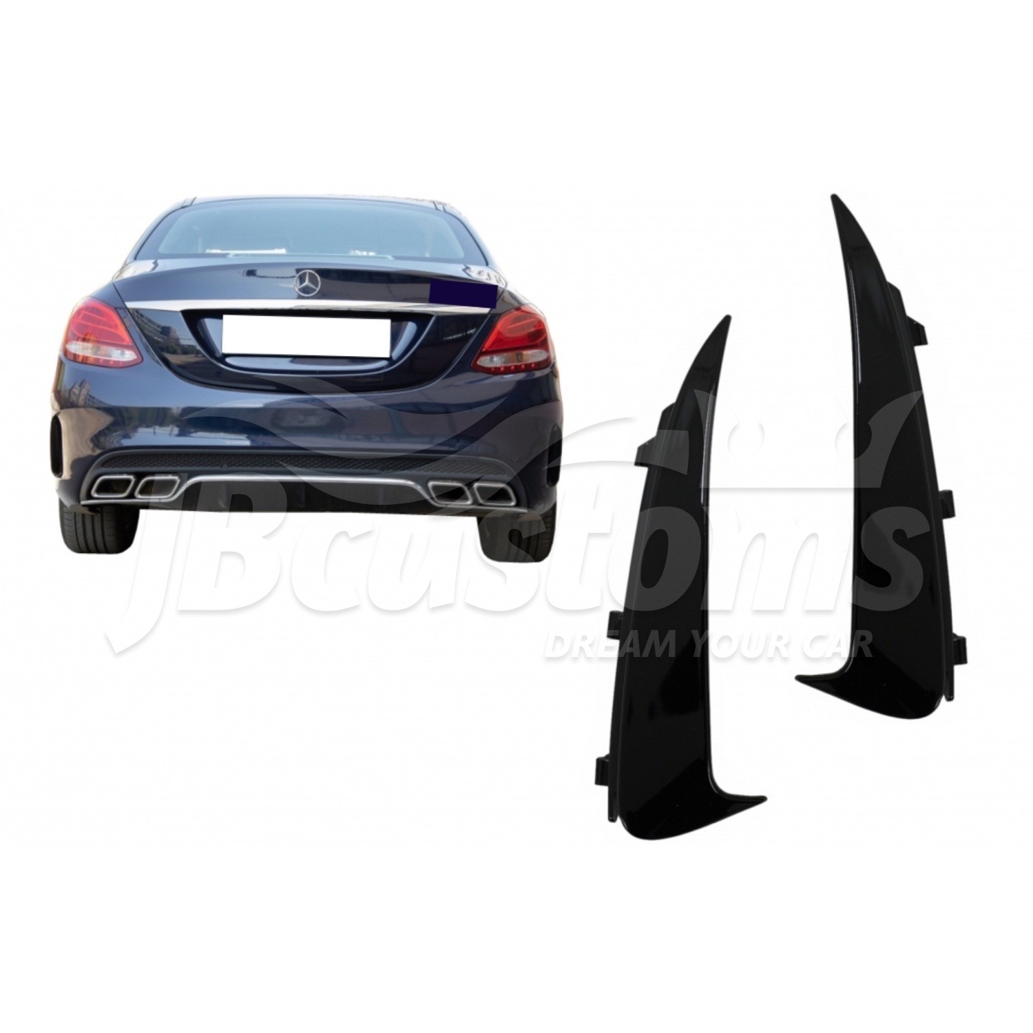 Rear Aero Flaps Mercedes-Benz C-Class Sedan W205 (2015-2020)