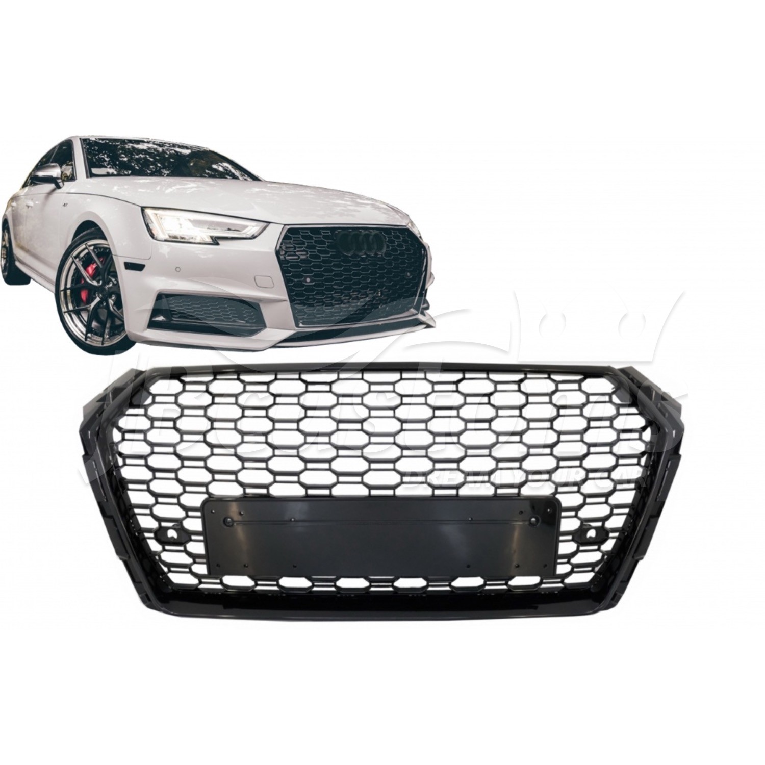 RS4 Style Grill Kühlergrill Wabengrill für AUDI A4 S4 B9 Limo Avant S-Line  15-19