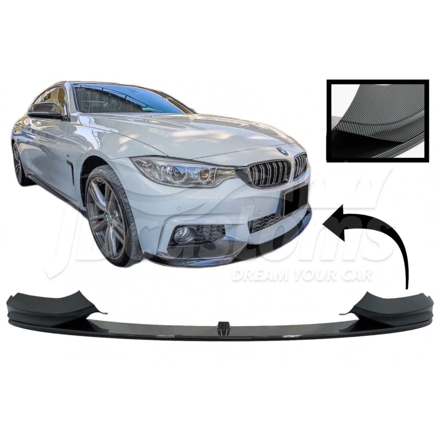 Carbon Look Front Spoiler BMW 4 Series Coupé F32 (2014-2019)