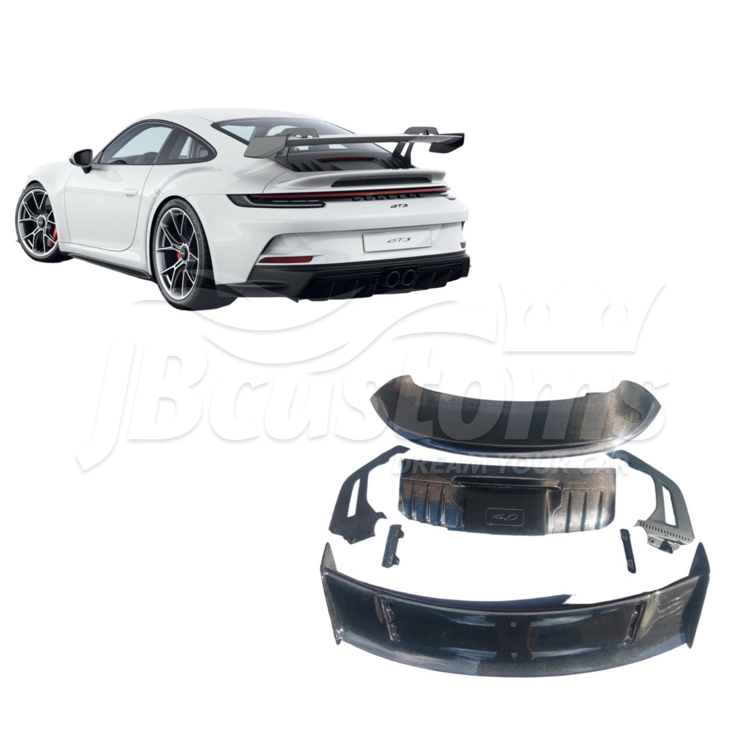 Carbon Fiber Trunk Spoiler Porsche 911 GT3 Coupe 992 (2020-2023)